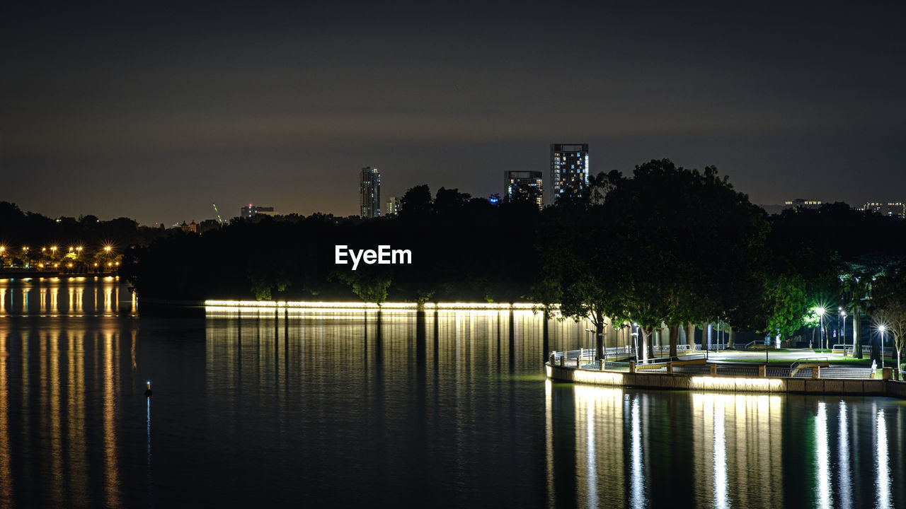 SCENIC VIEW OF LAKE AT NIGHT
