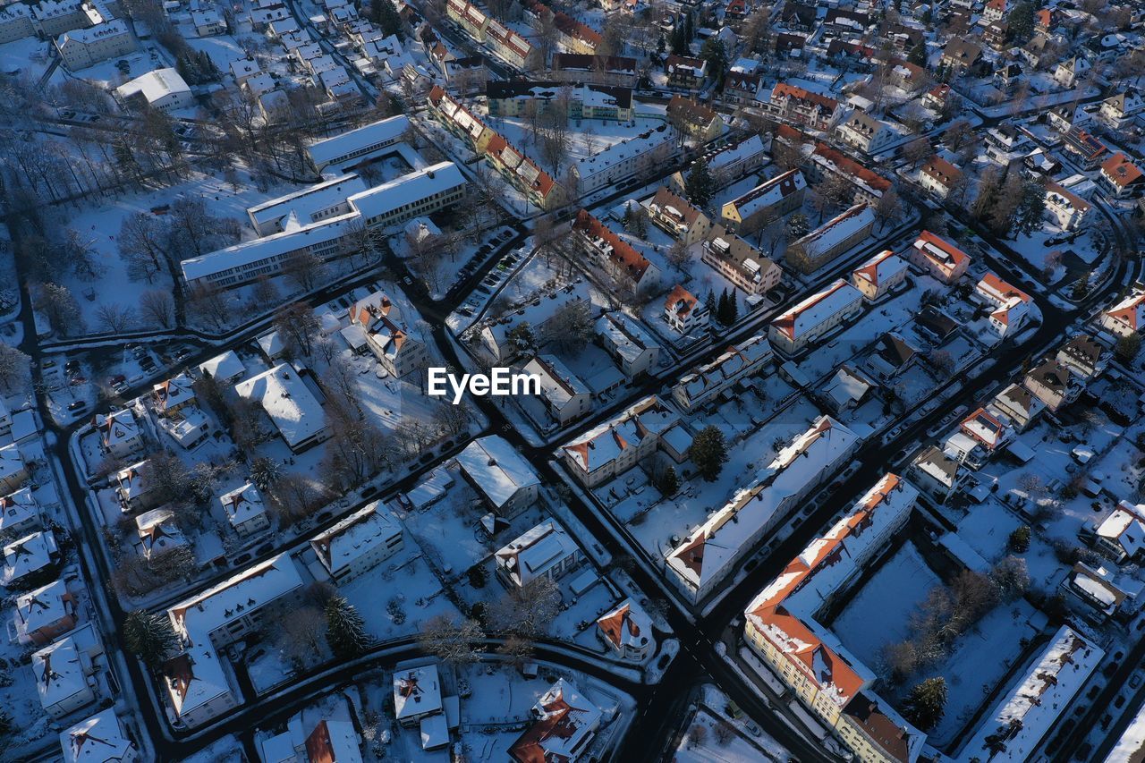 aerial view of buildings in city