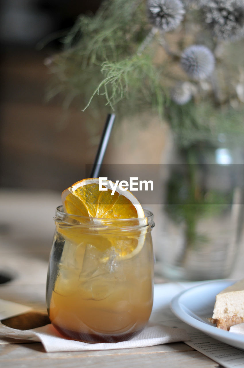 Close-up of drink on table