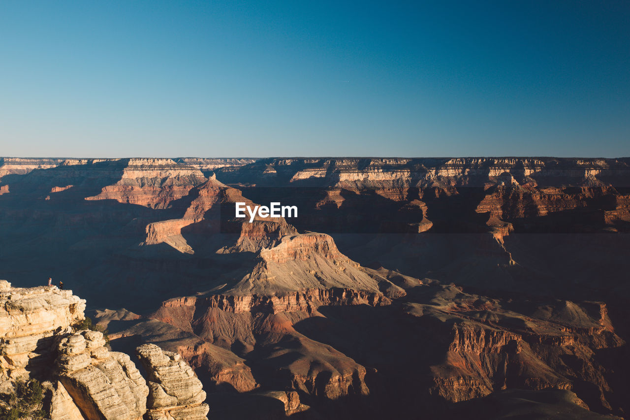 Scenic view of grand canyon national park against clear blue sky