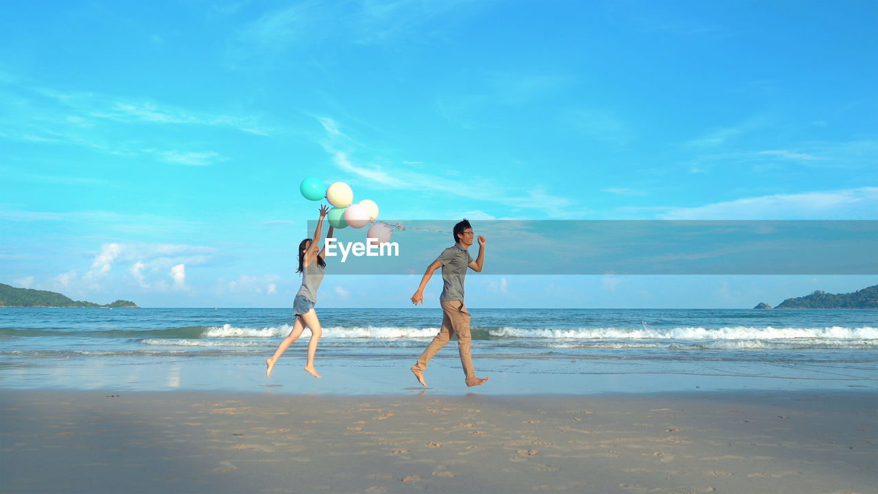 Couple enjoying at beach