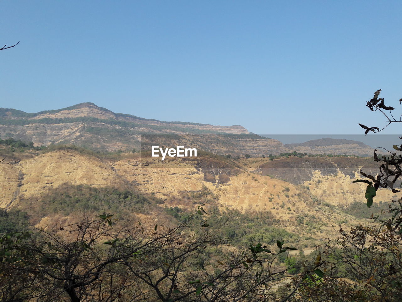 MOUNTAINS AGAINST CLEAR SKY