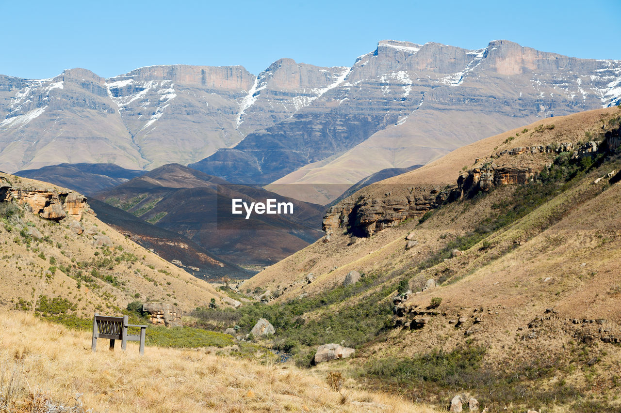 PANORAMIC VIEW OF LANDSCAPE AND MOUNTAINS AGAINST SKY