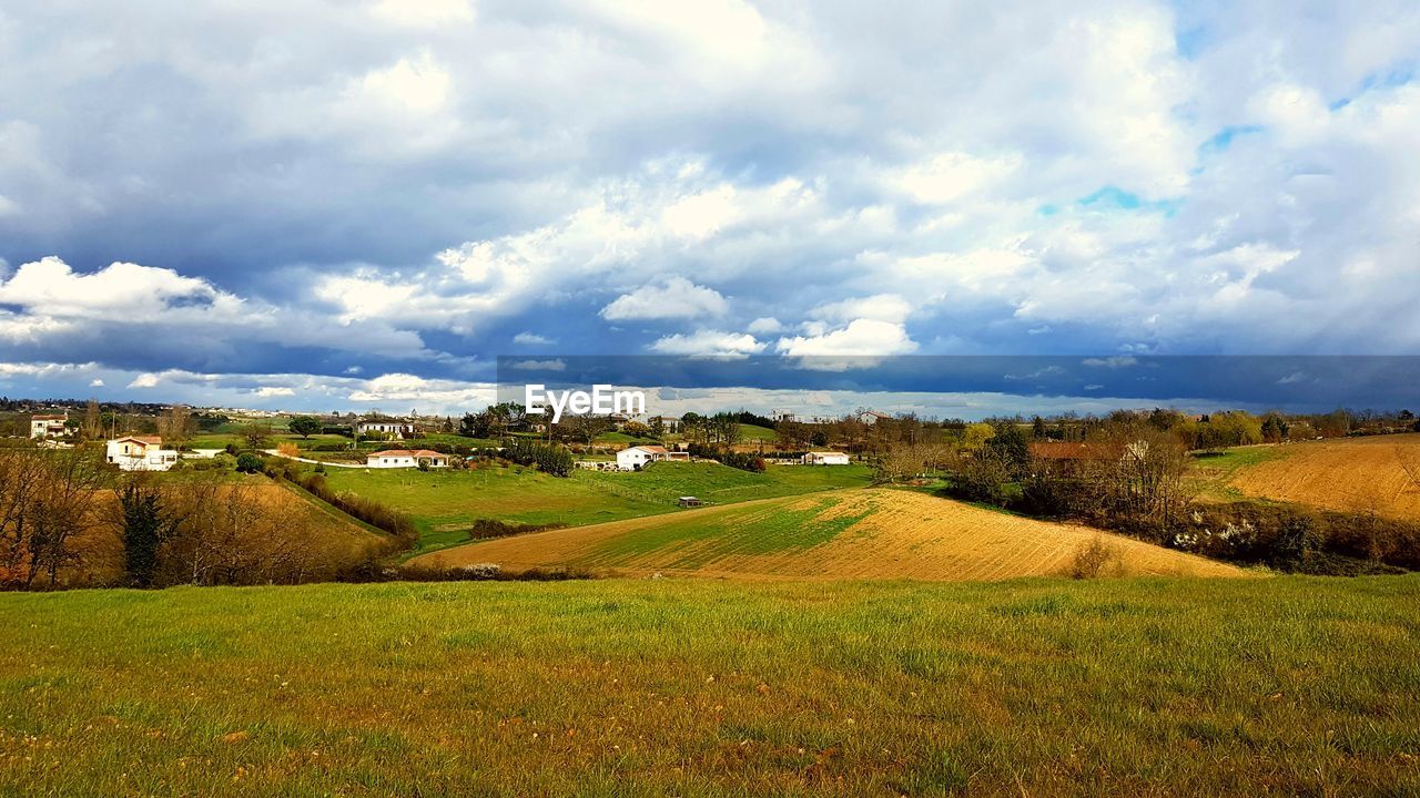 AGRICULTURAL FIELD AGAINST SKY