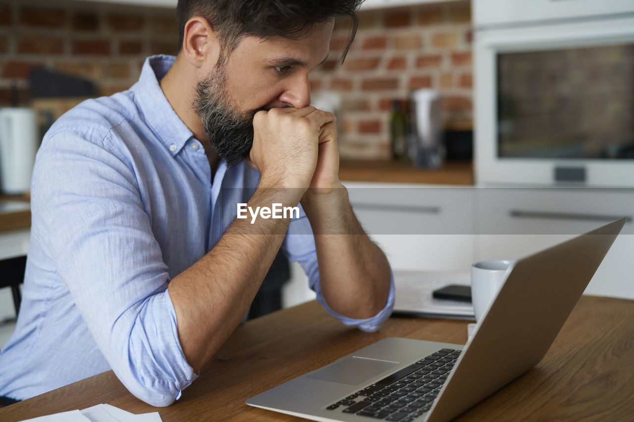 Businessman working at office