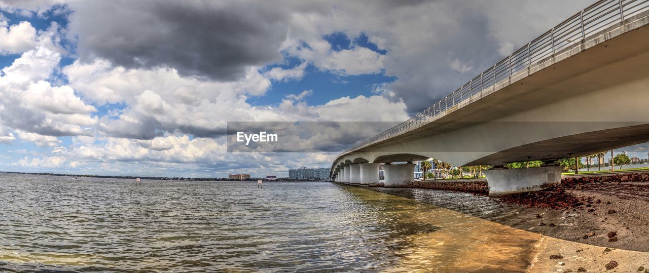 Bridge over sea against sky