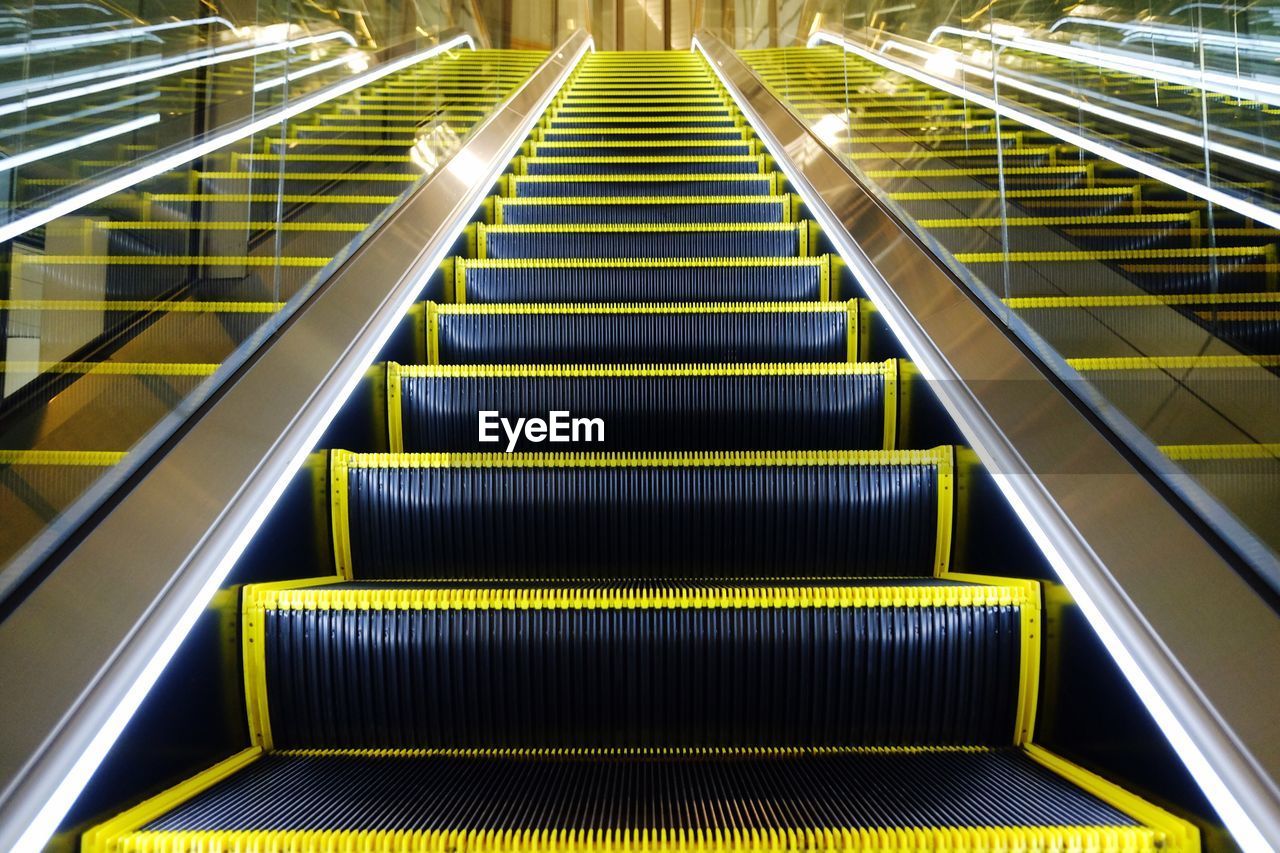 Close-up of escalator