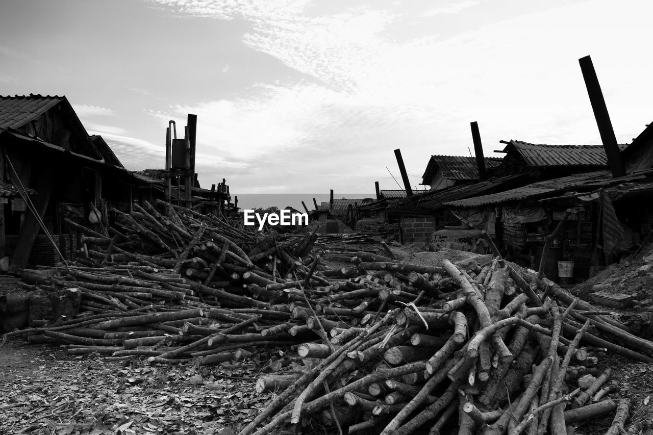 STACK OF ABANDONED CONSTRUCTION SITE