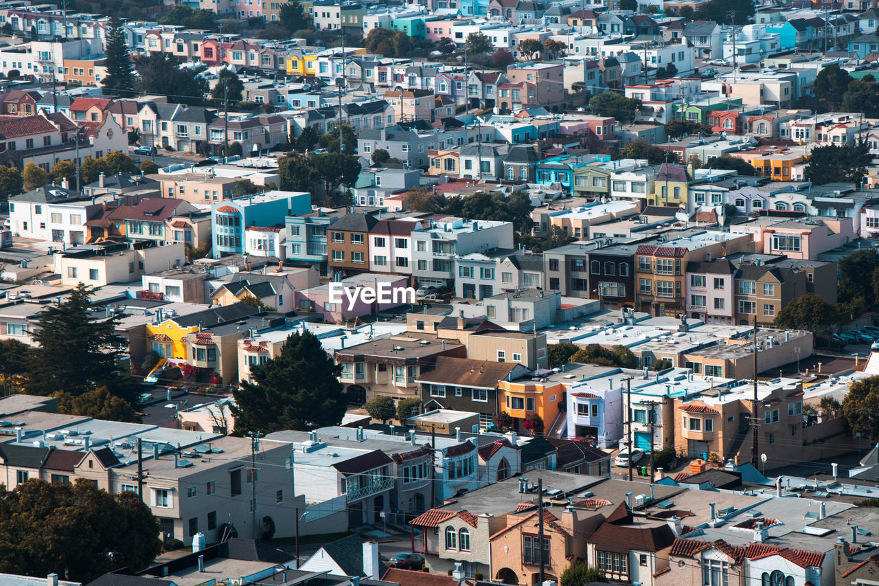 High angle view of cityscape