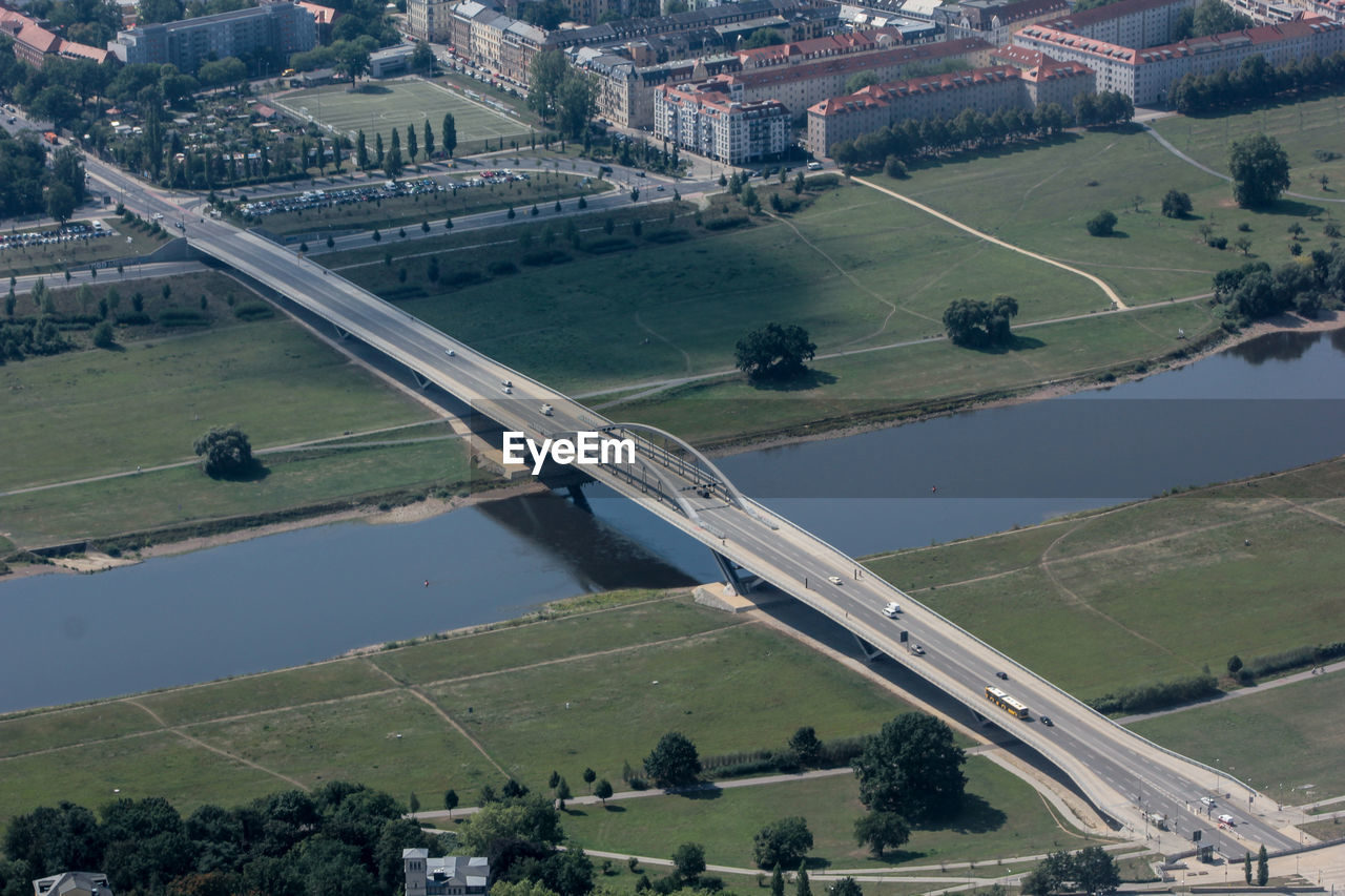 High angle view of road passing through landscape