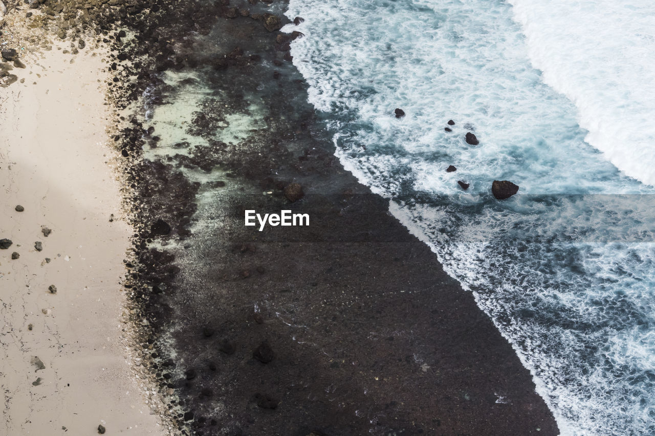 High angle view of beach