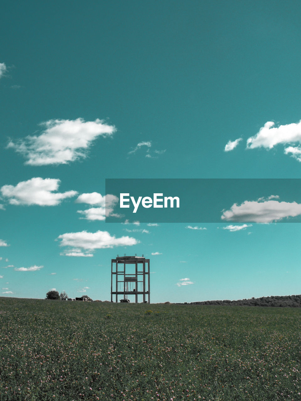 Unfinished building among the fields