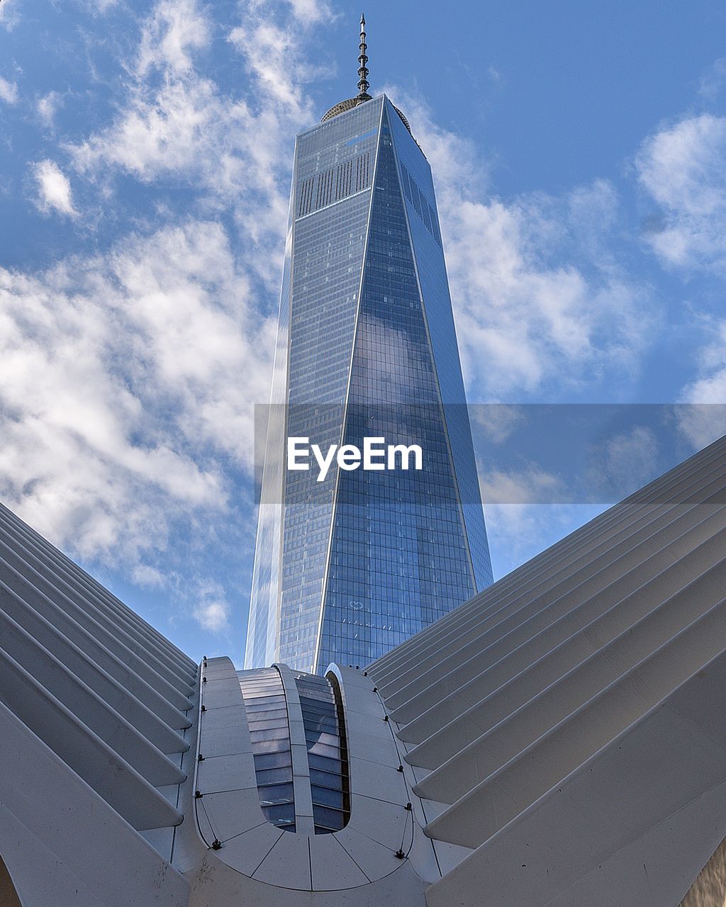 Low angle view of skyscrapers against sky