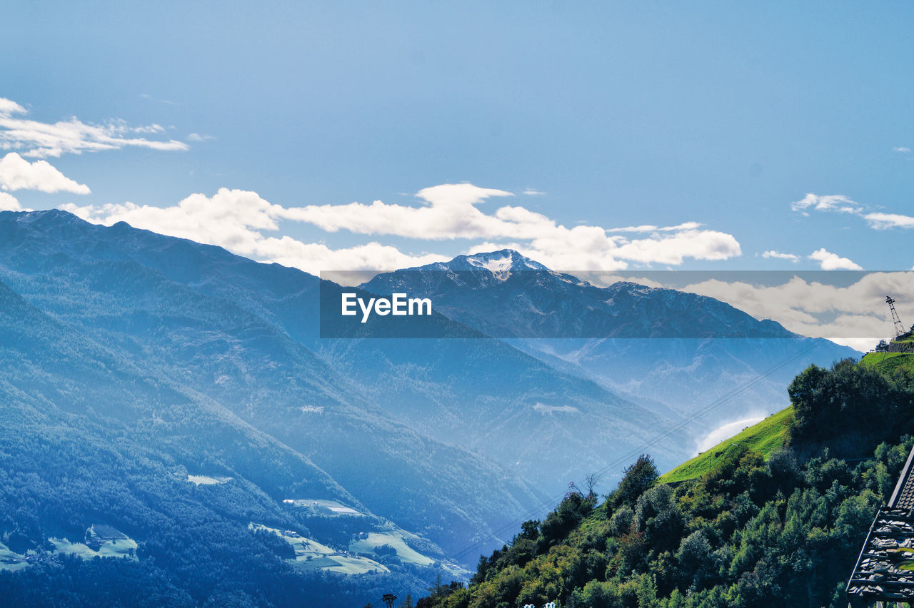 Scenic view of mountains against sky