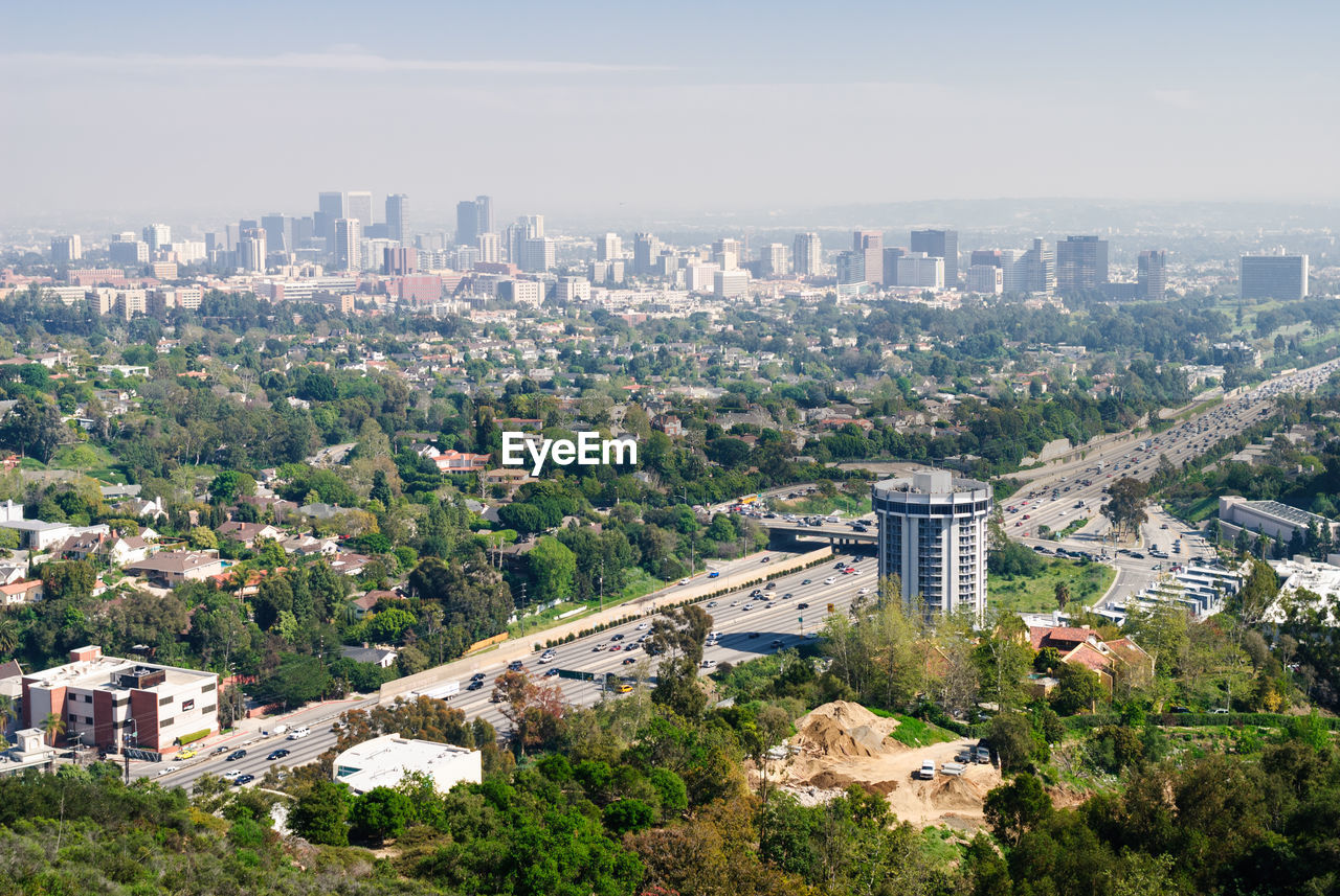 High angle view of cityscape