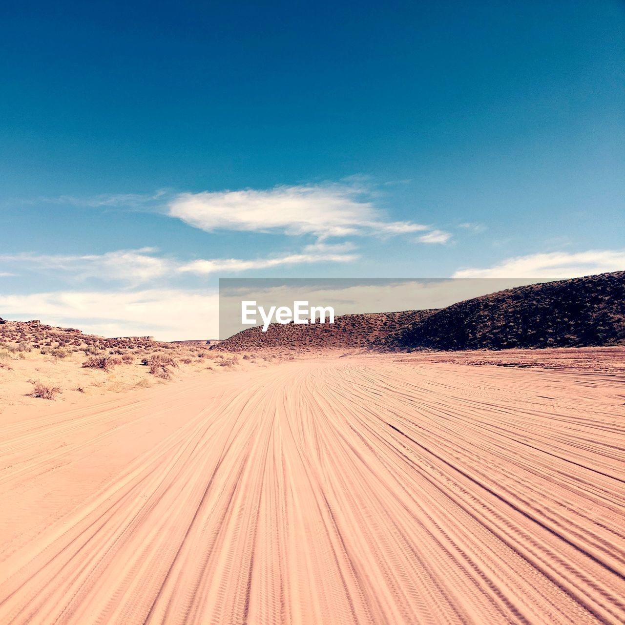 TIRE TRACKS IN DESERT