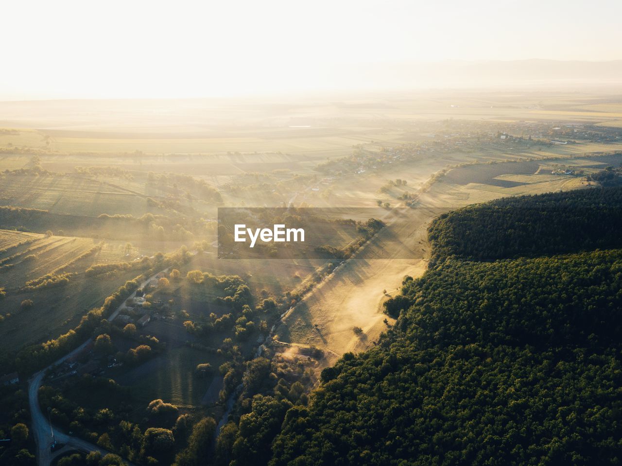 High angle view of landscape against sky