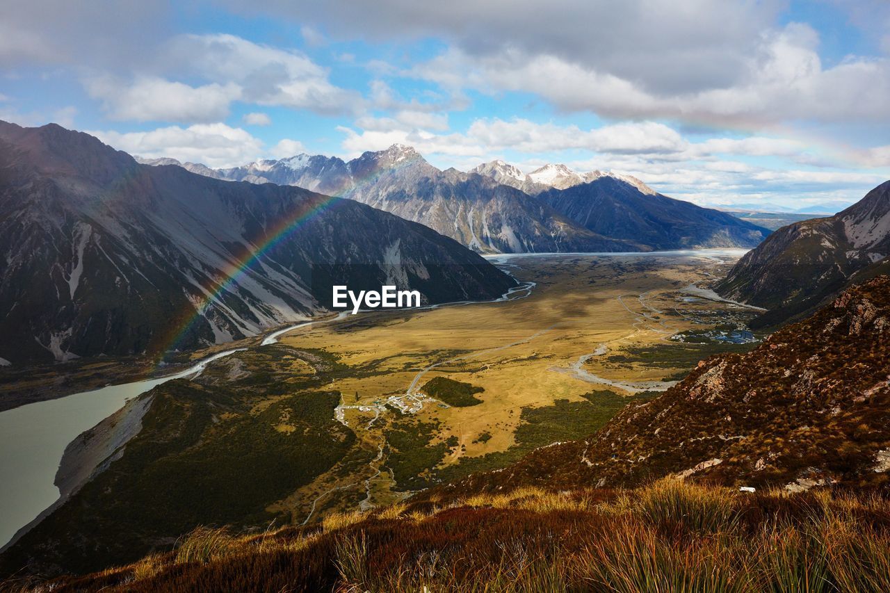 Scenic view of mountains against sky