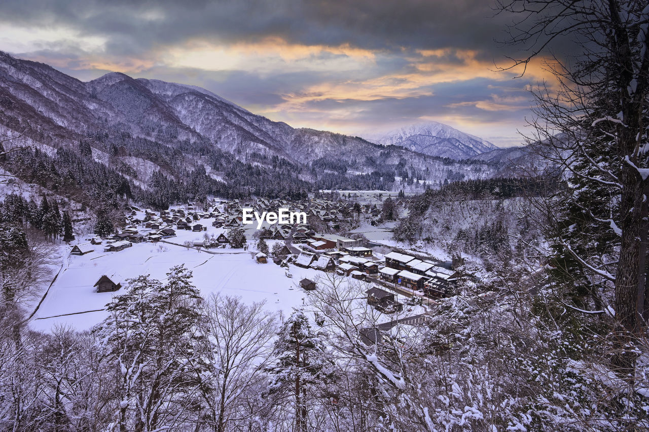 Winter japan sirakawago. beautiful and feel worm