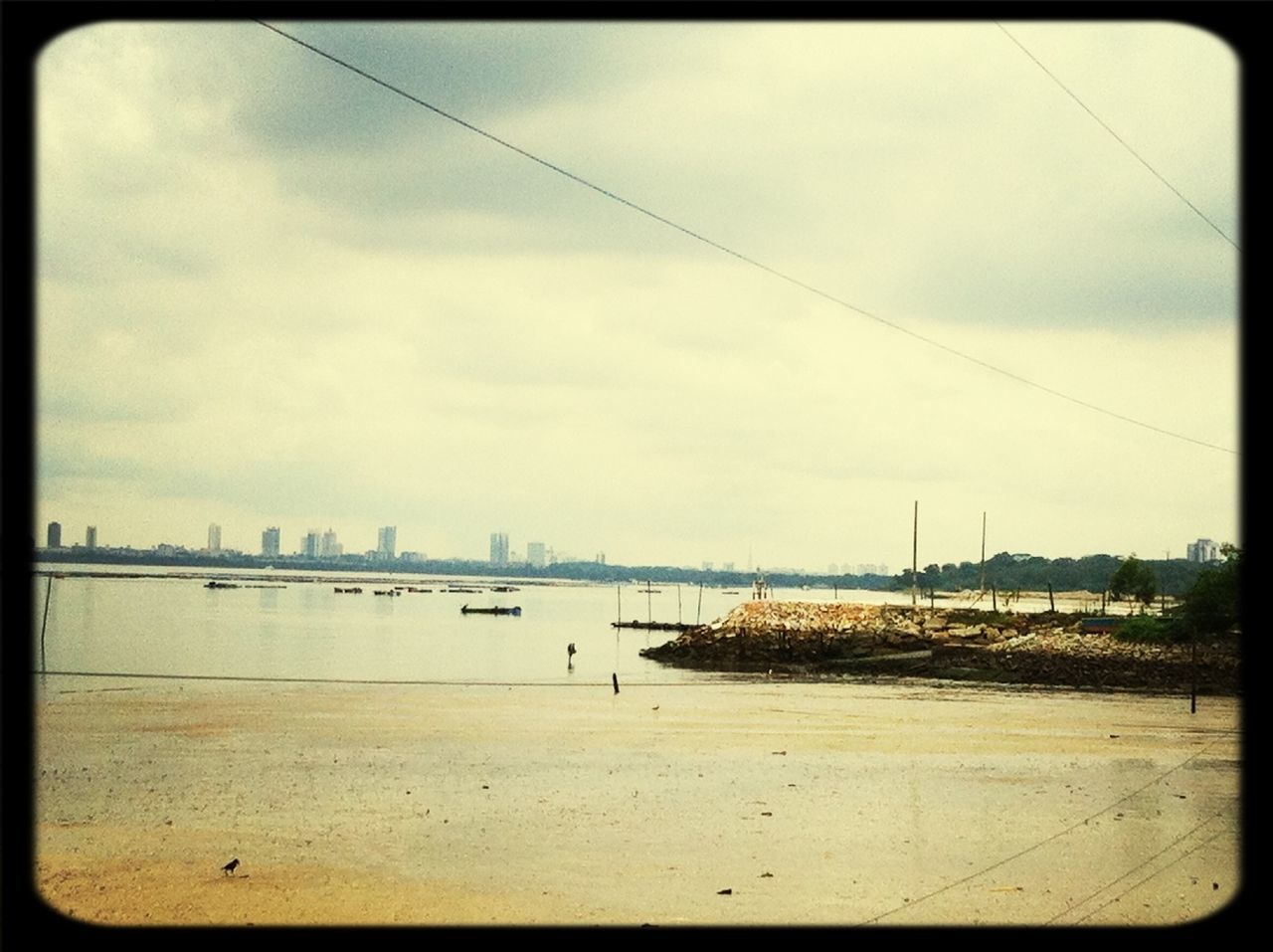 Scenic view beach of against sky