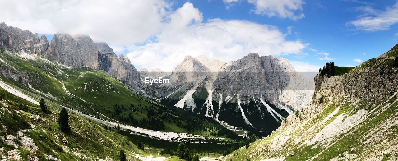 Panoramic view of mountains against sky