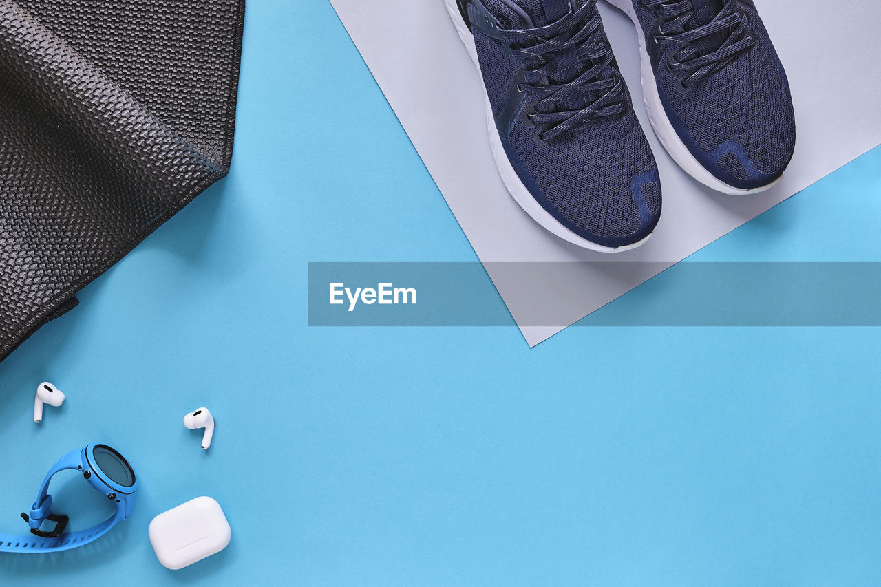 High angle view of shoes on table