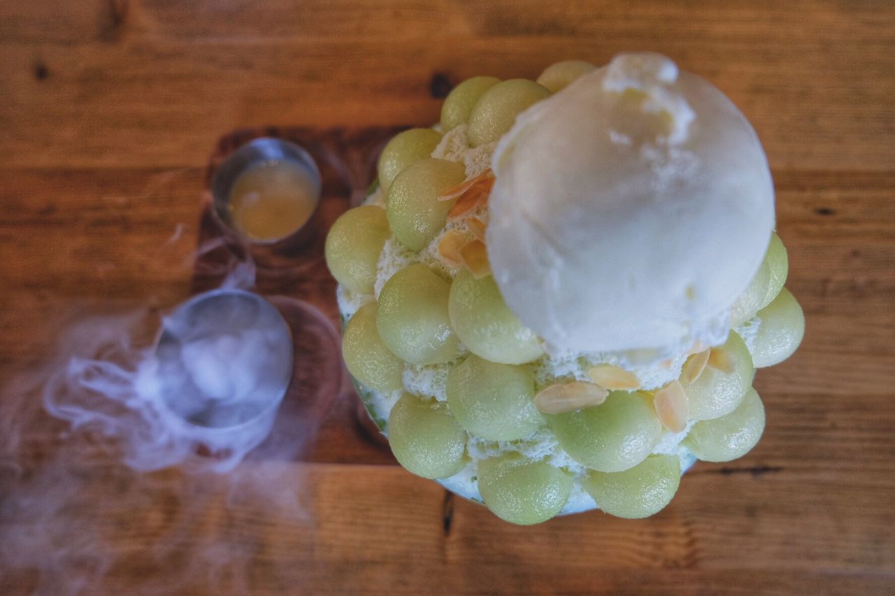 CLOSE-UP OF DESSERT ON TABLE