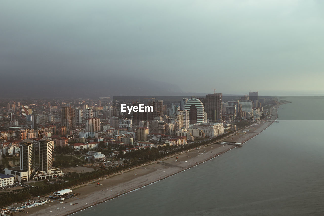 Batumi from a bird's eye view. drone. sea coast. high quality photo. georgia