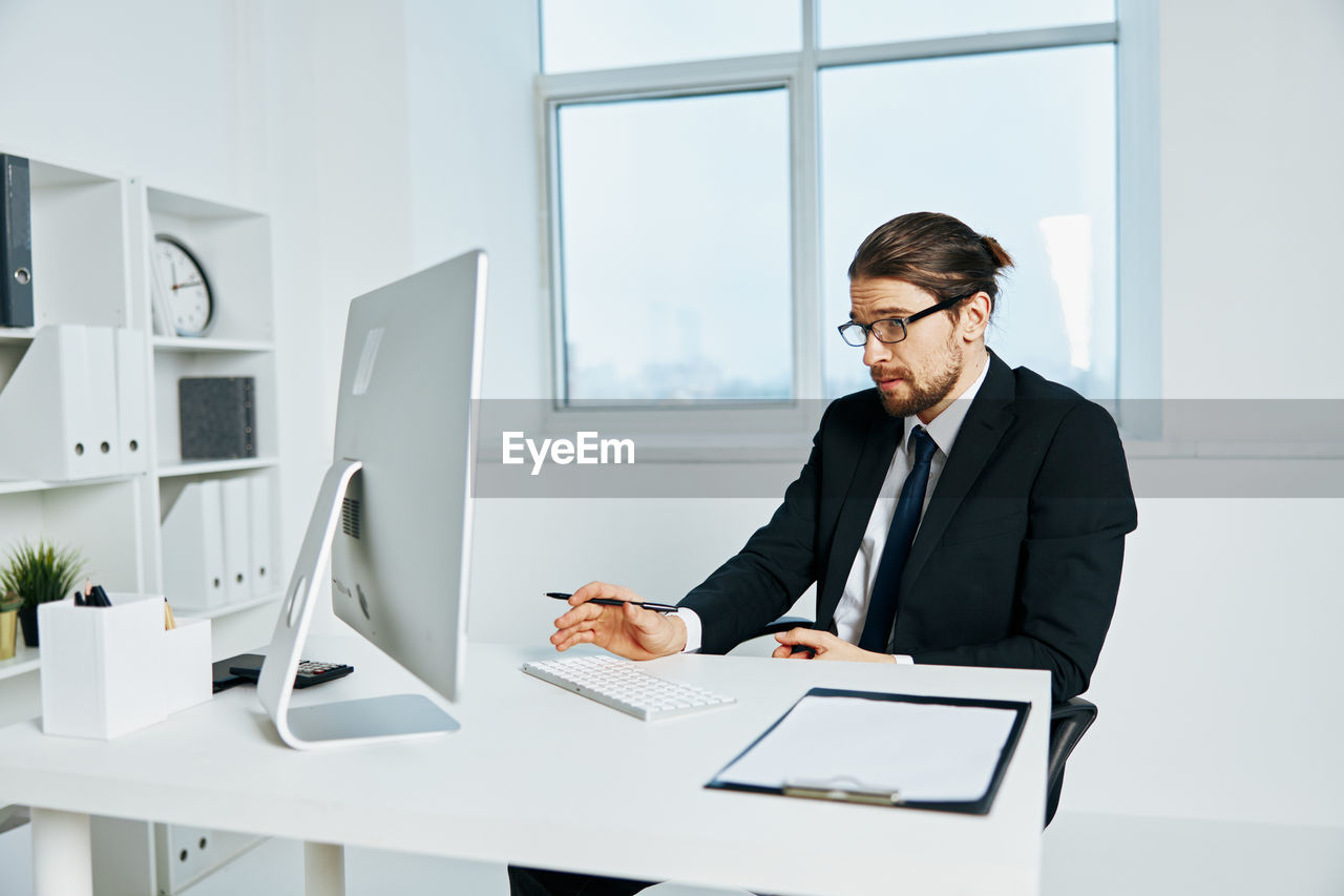 Man working on table