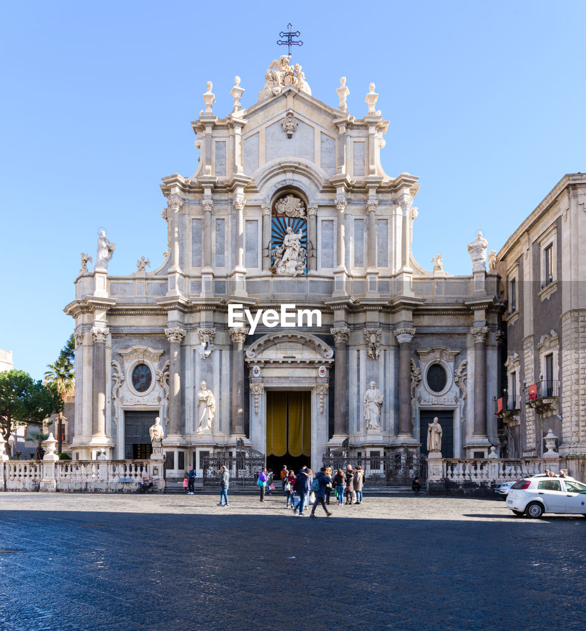 Saint agatha cathedral, sicilian baroque facade, facing the piazza duomo, catania, sicily, italy