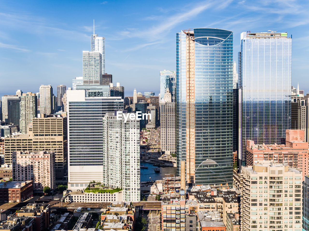 Modern buildings in city against sky