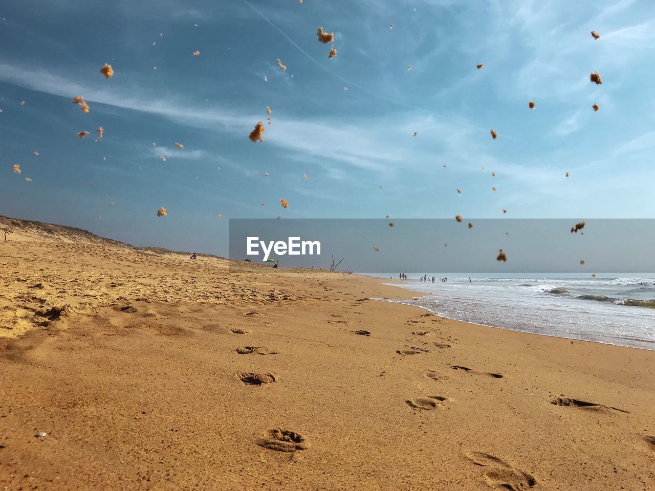 Scenic view of beach against sky