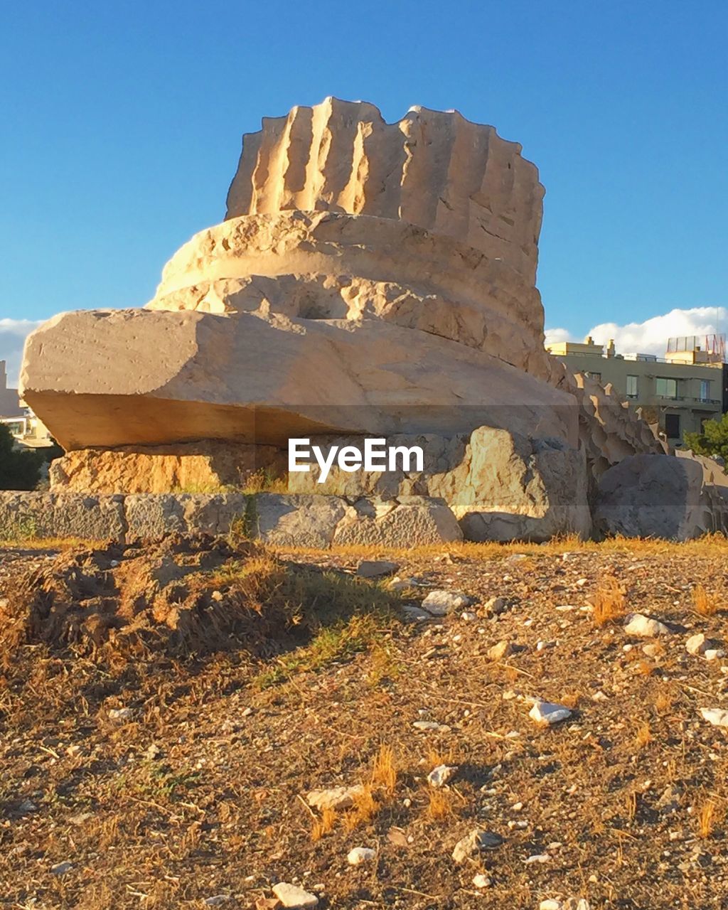 View of desert against clear sky