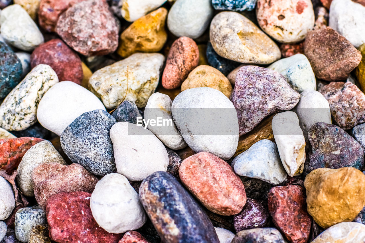 full frame shot of pebbles at beach