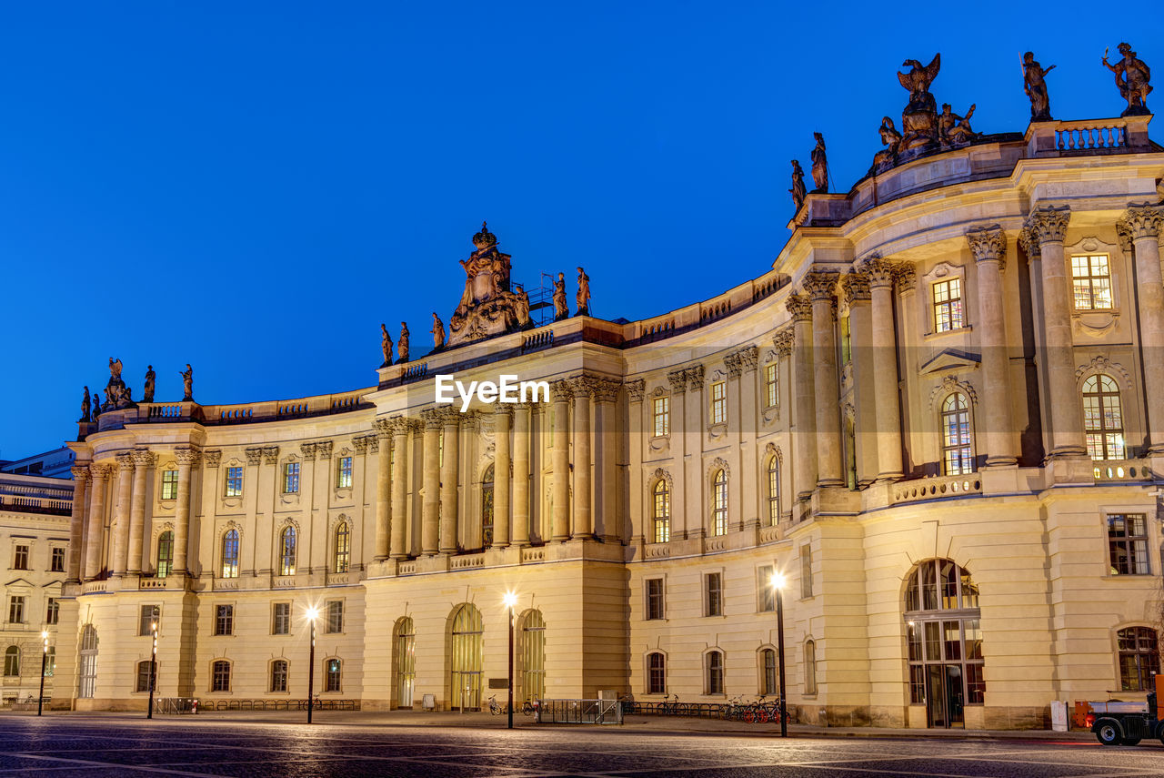Old historic building at the unter den linden boulevard in berlin at night