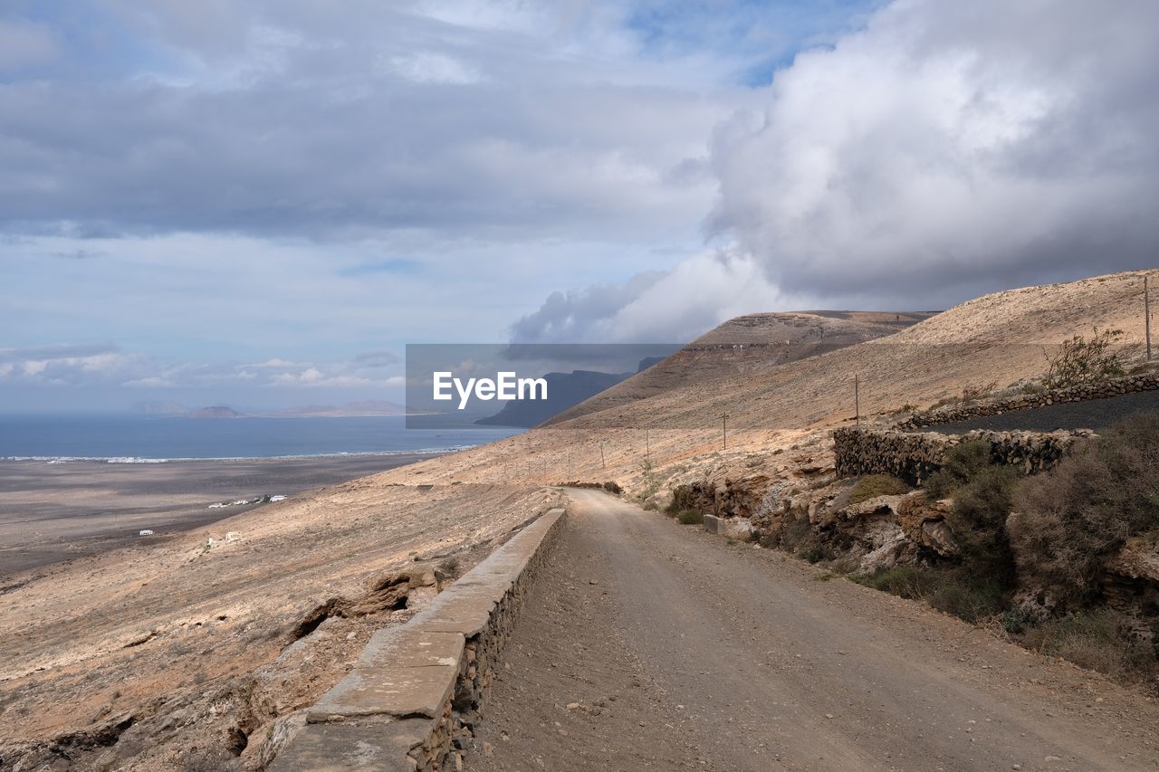 scenic view of road against sky