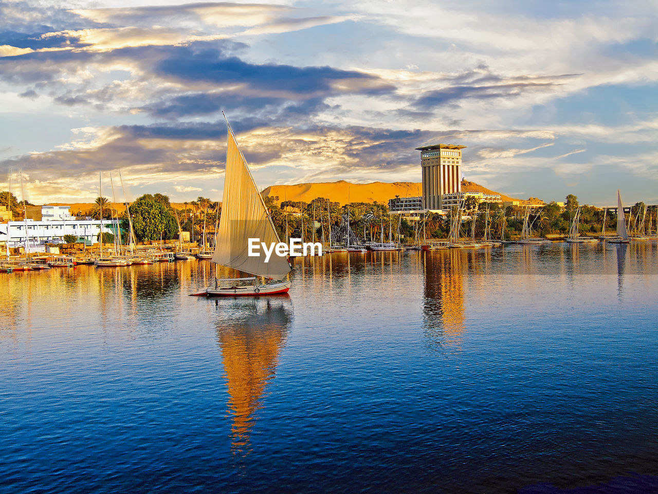 VIEW OF SAILBOATS IN CITY