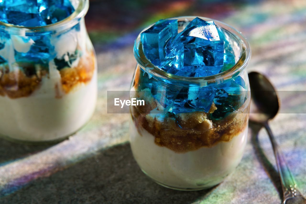 close-up of drink in glass on table