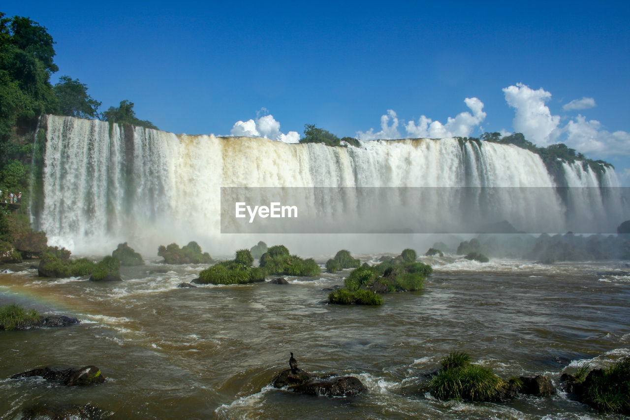 Scenic view of river flowing through rocks