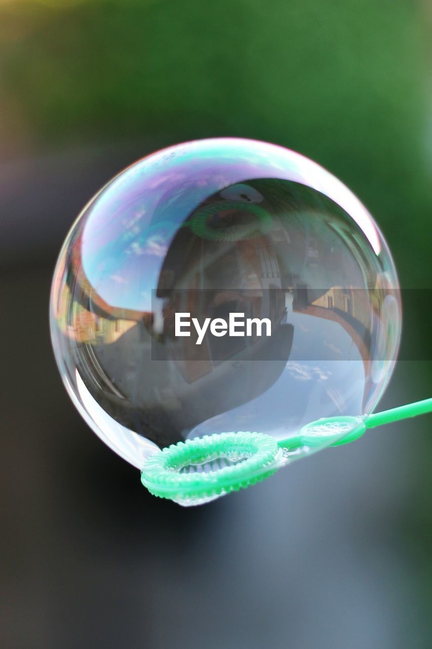 Close-up of bubble wand