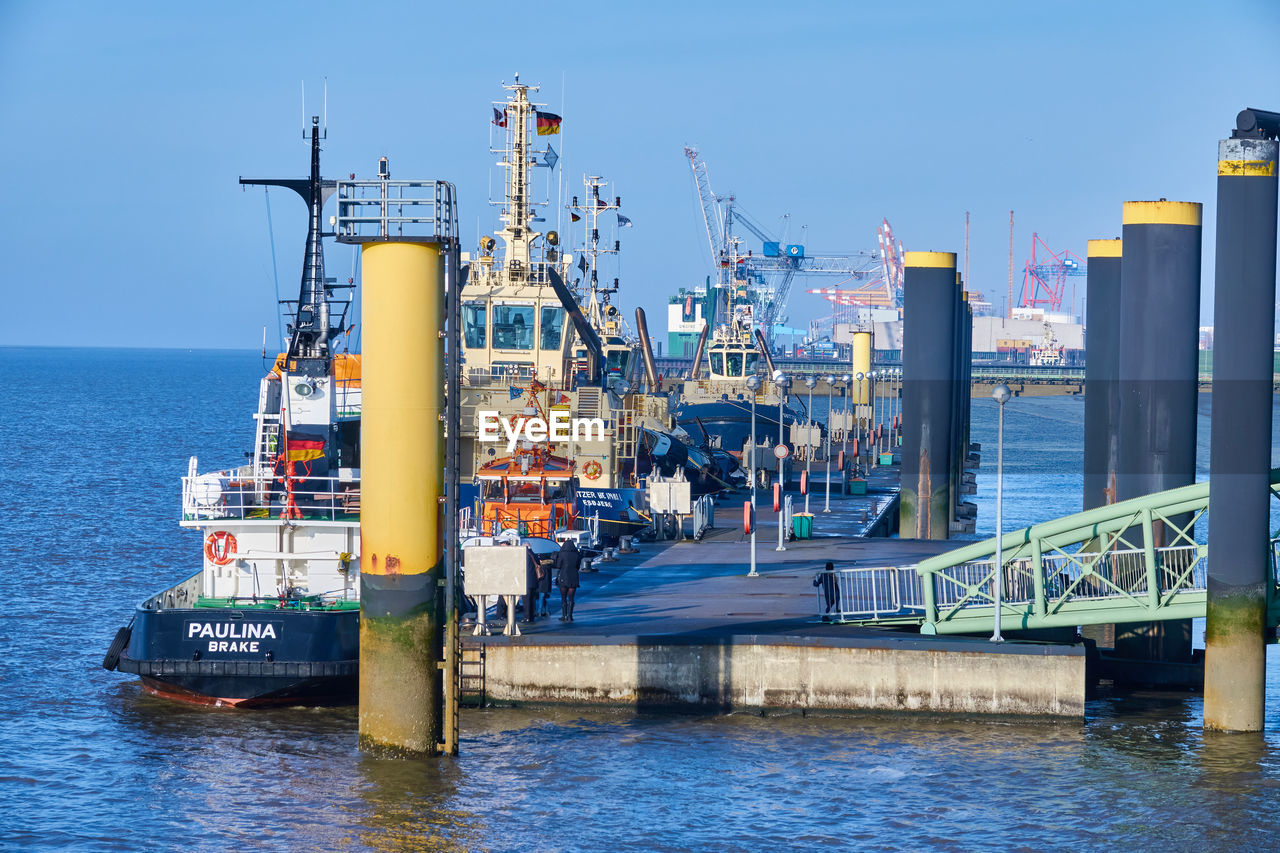 COMMERCIAL DOCK AGAINST SKY AT SEA