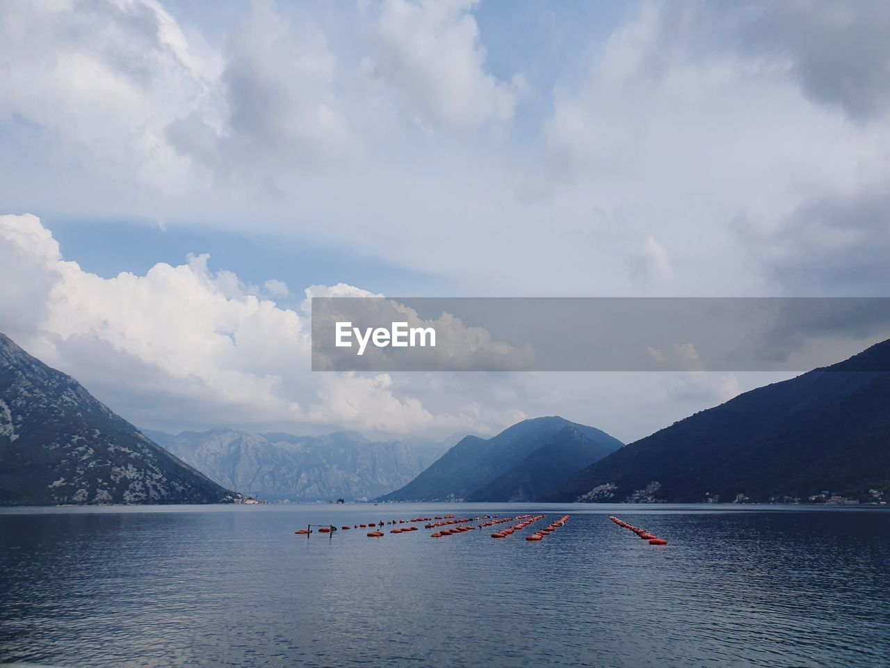 Mussel farm in kotor montenegro