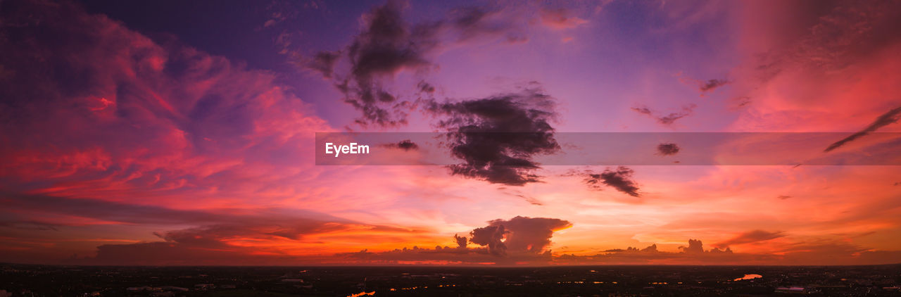 Panoramic view of dramatic sky during sunset