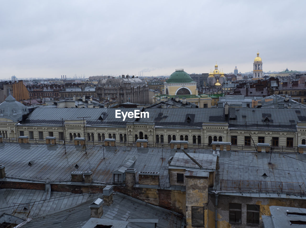 Old roofs of st.petersburg in autumn