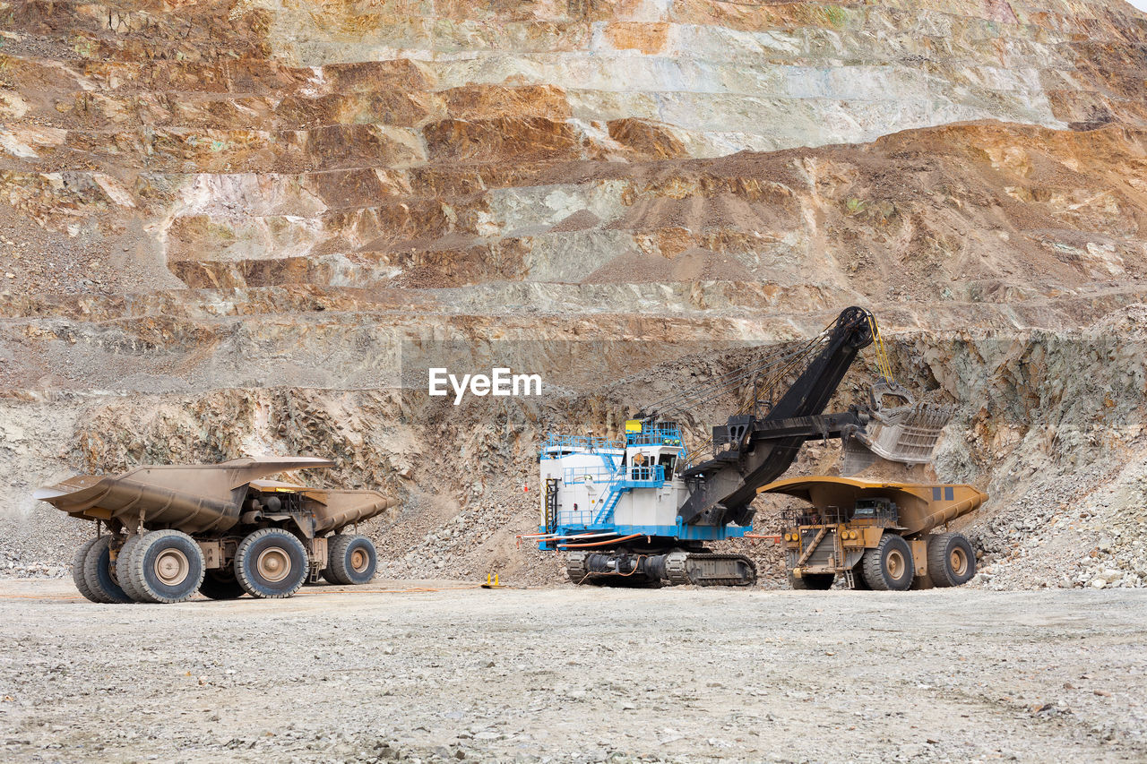 Mining operations at copper mine near calama, northern chile