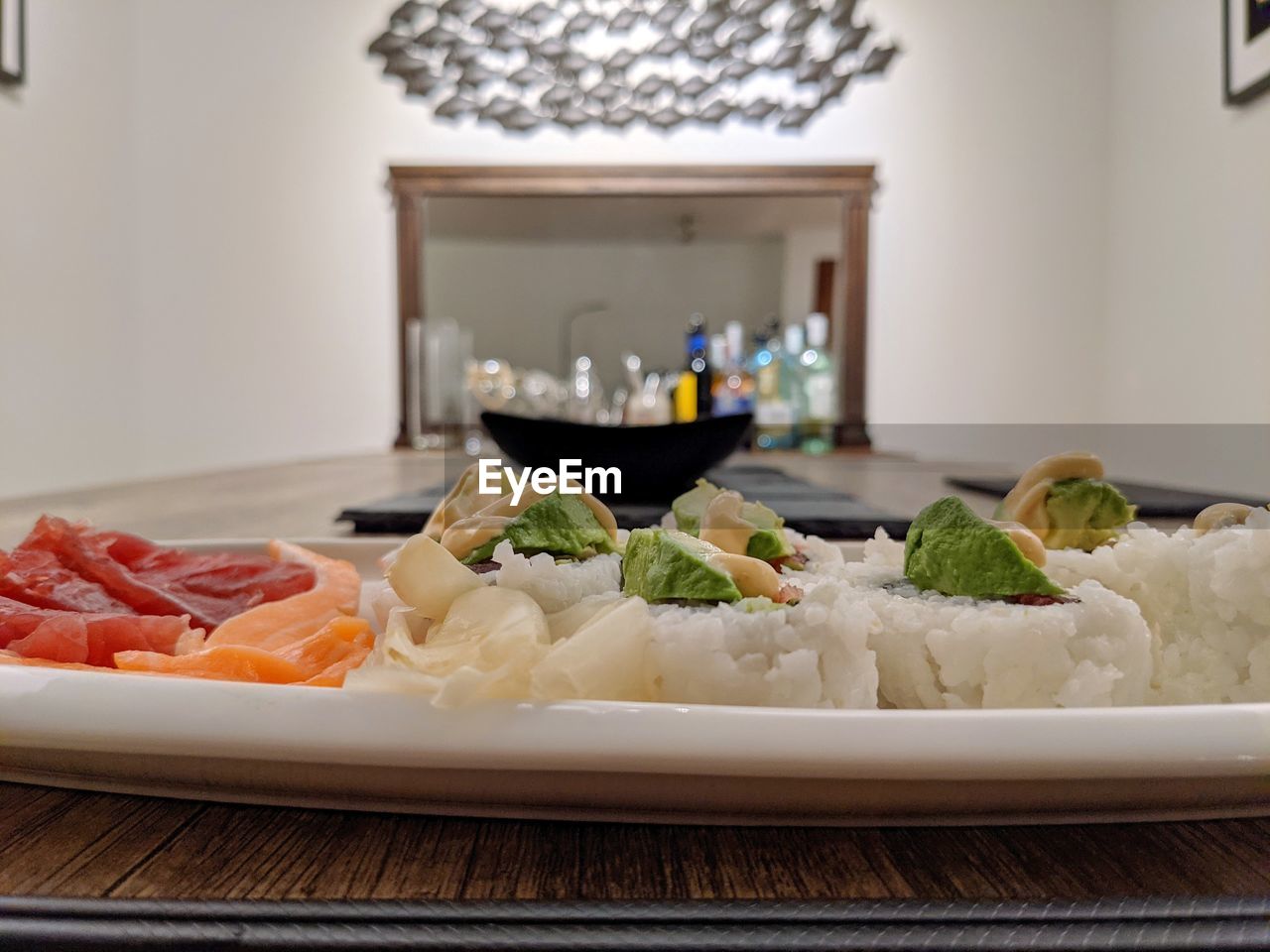 CLOSE-UP OF MEAL SERVED ON TABLE