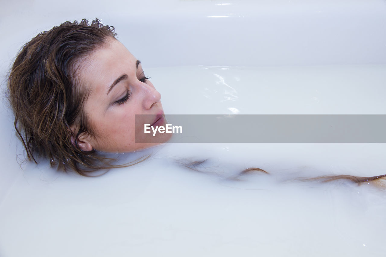 Woman in bathtub