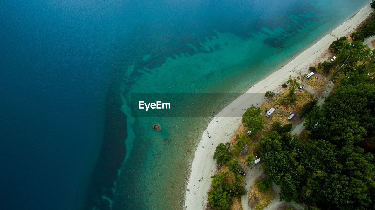 High angle view of sea shore