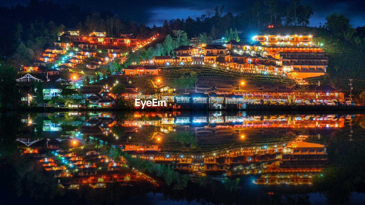 illuminated cityscape at night