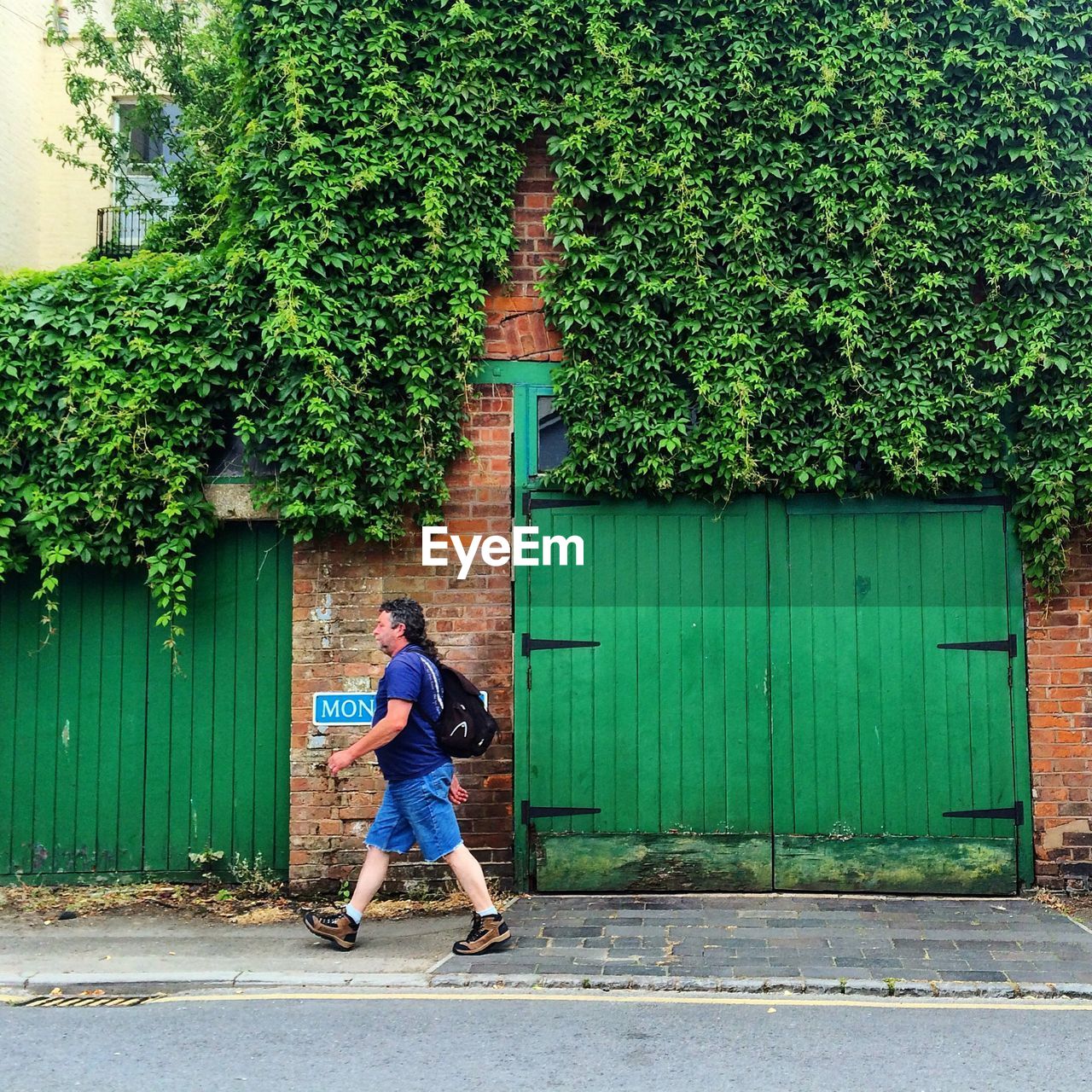 WOMAN STANDING ON TREE TRUNK